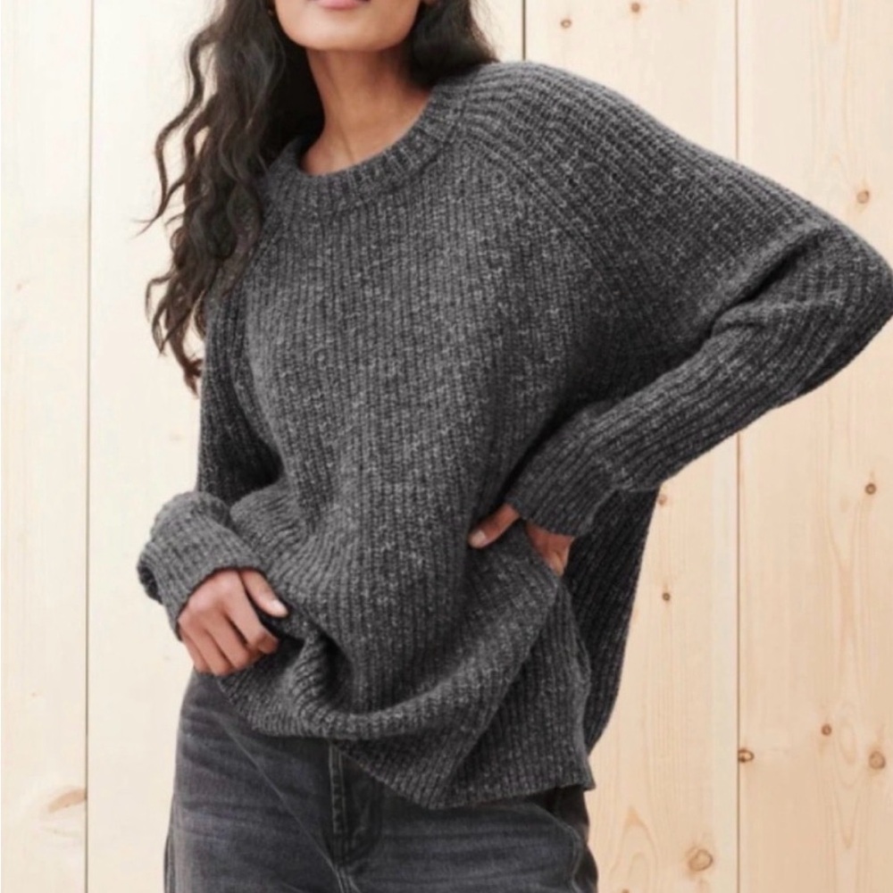 Jenni Kayne oversized cashmere fisherman charcoal